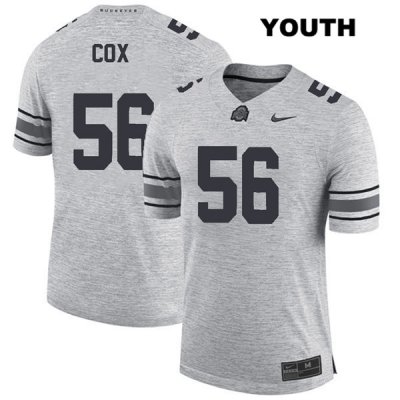 Youth NCAA Ohio State Buckeyes Aaron Cox #56 College Stitched Authentic Nike Gray Football Jersey CQ20S76NU